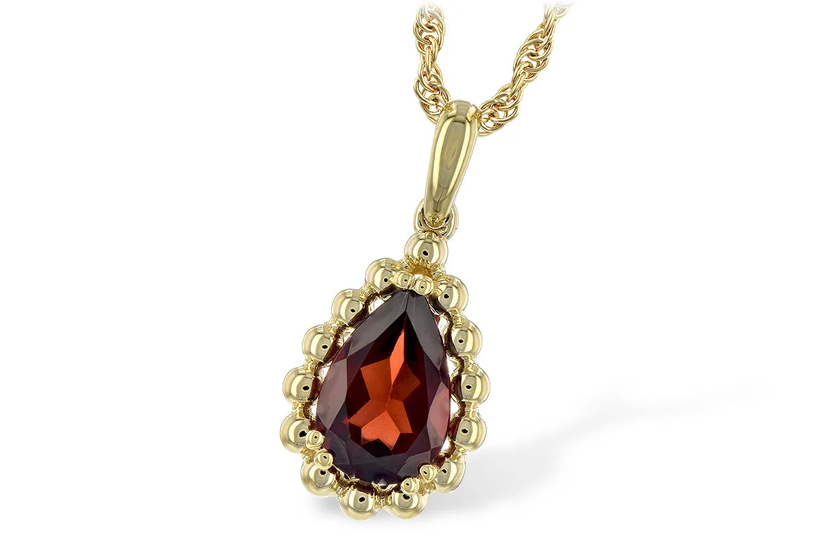 Garnet Necklace in yellow gold