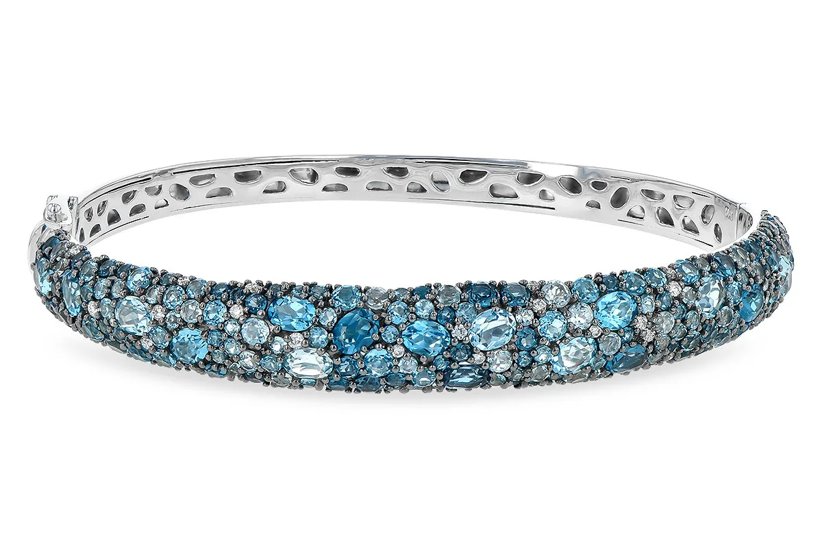 Blue Topaz Bangle in white gold