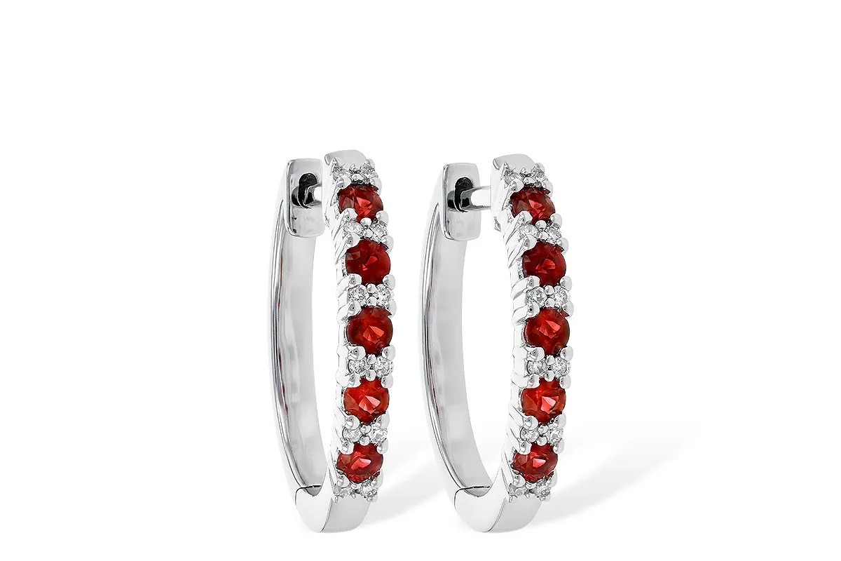 Ruby Earrings in white gold