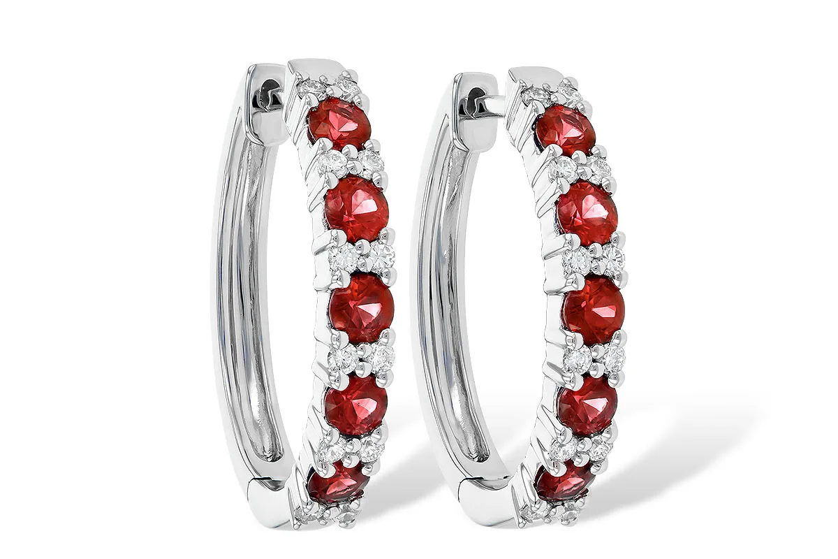 Ruby Earrings in white gold