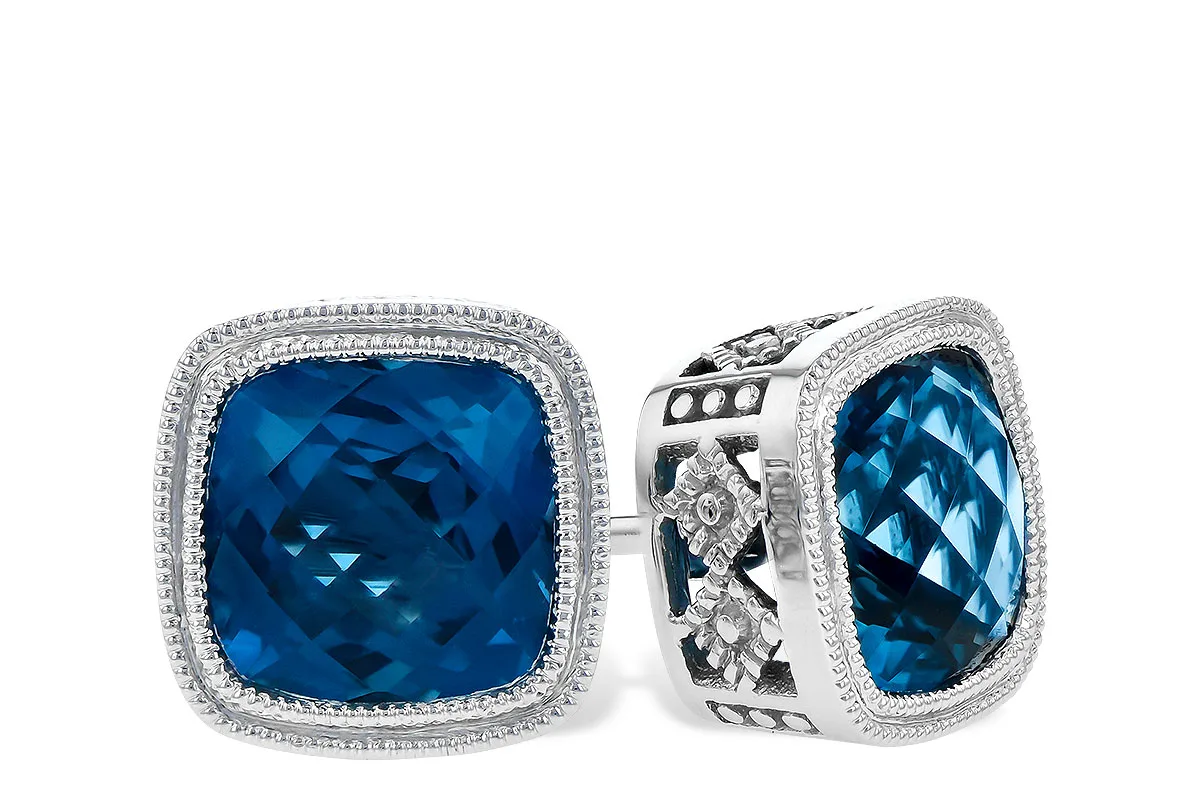 London Blue Topaz Ring in white gold