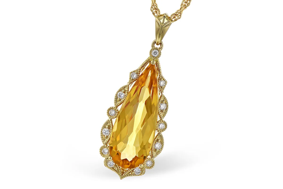 Citrine Necklace in yellow gold