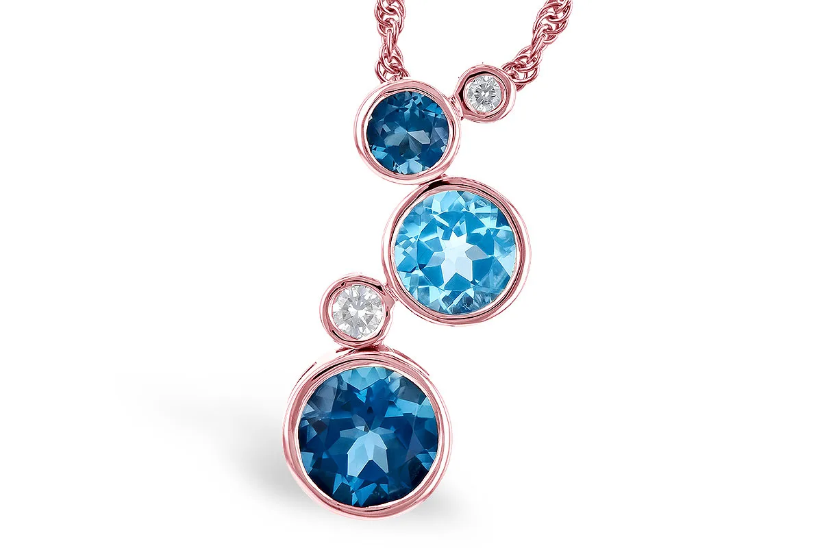 Blue Topaz Necklace in rose gold