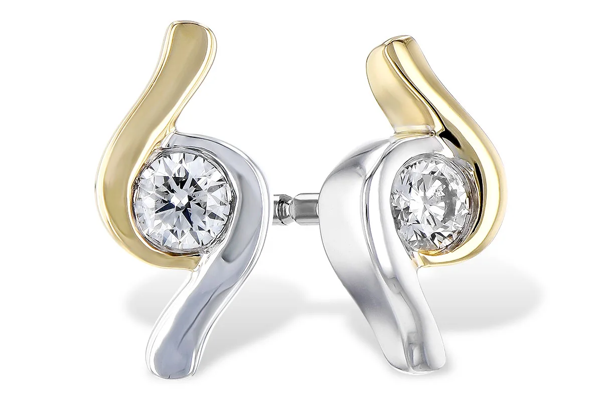 Diamond Earrings in yellow & white