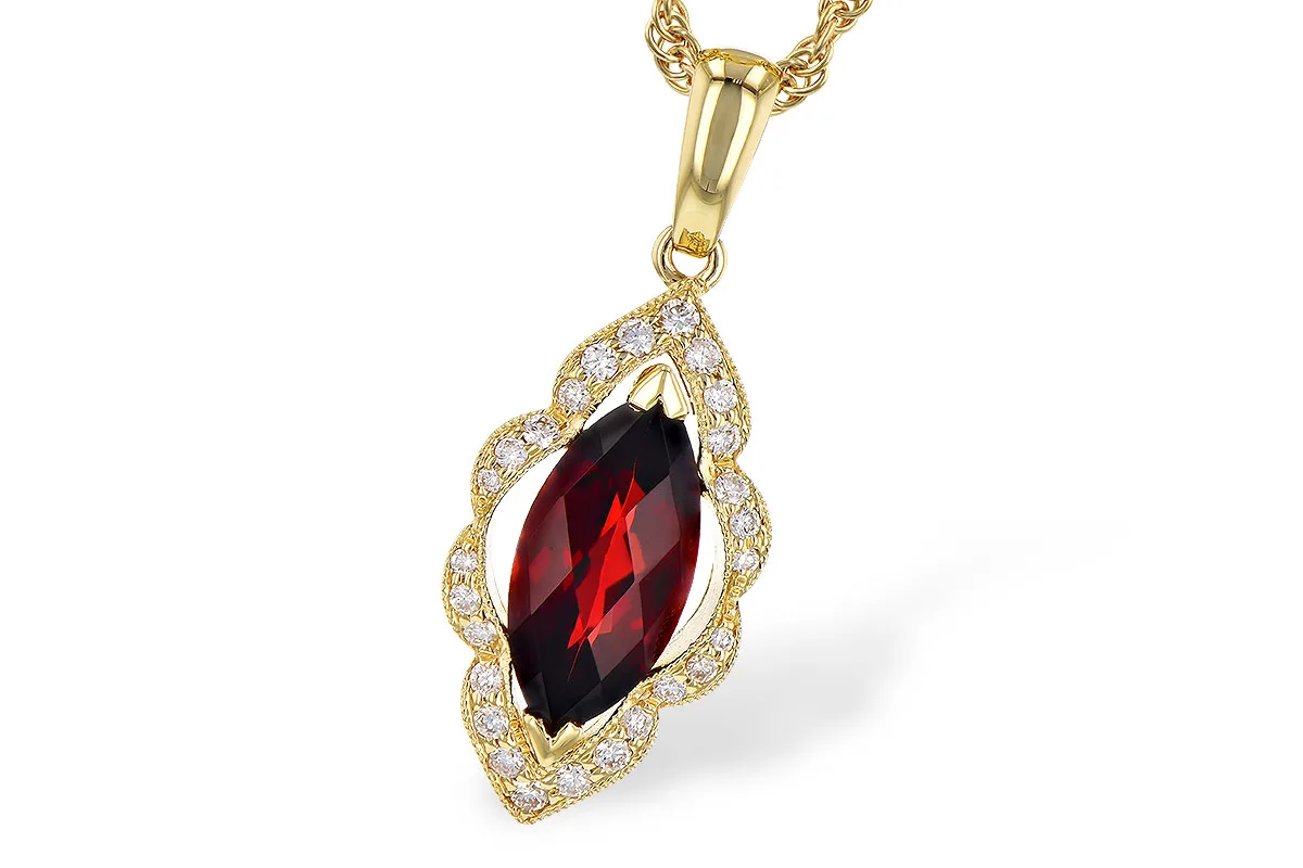 Garnet Necklace in yellow gold