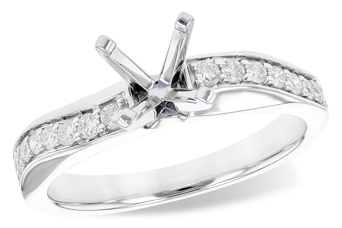 Diamond Semi-Mount Engagement Ring in white gold