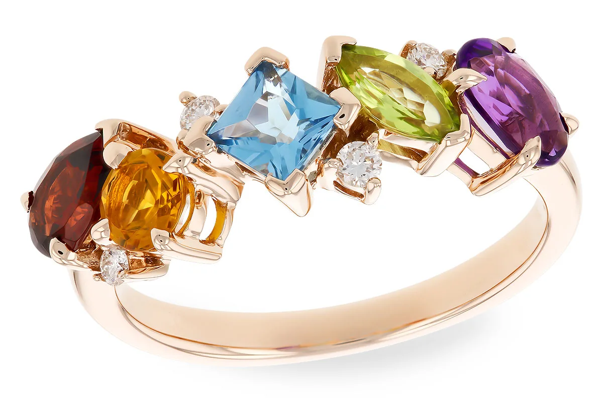 Semi-Precious Stone Ring in rose gold