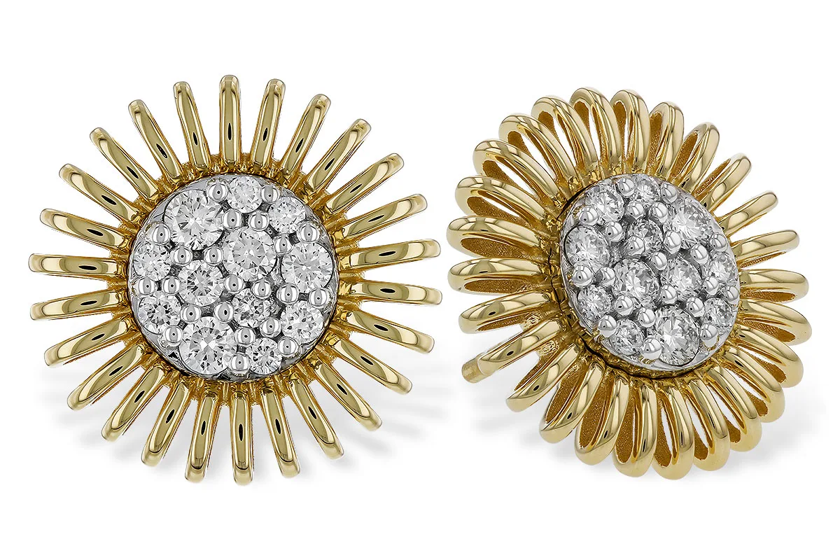 Diamond Earrings in yellow & white