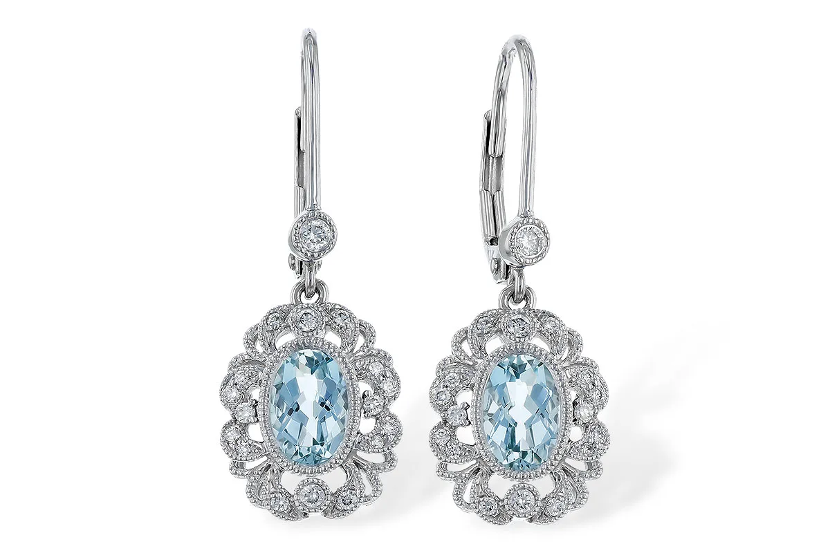 Aquamarine Earrings in white gold