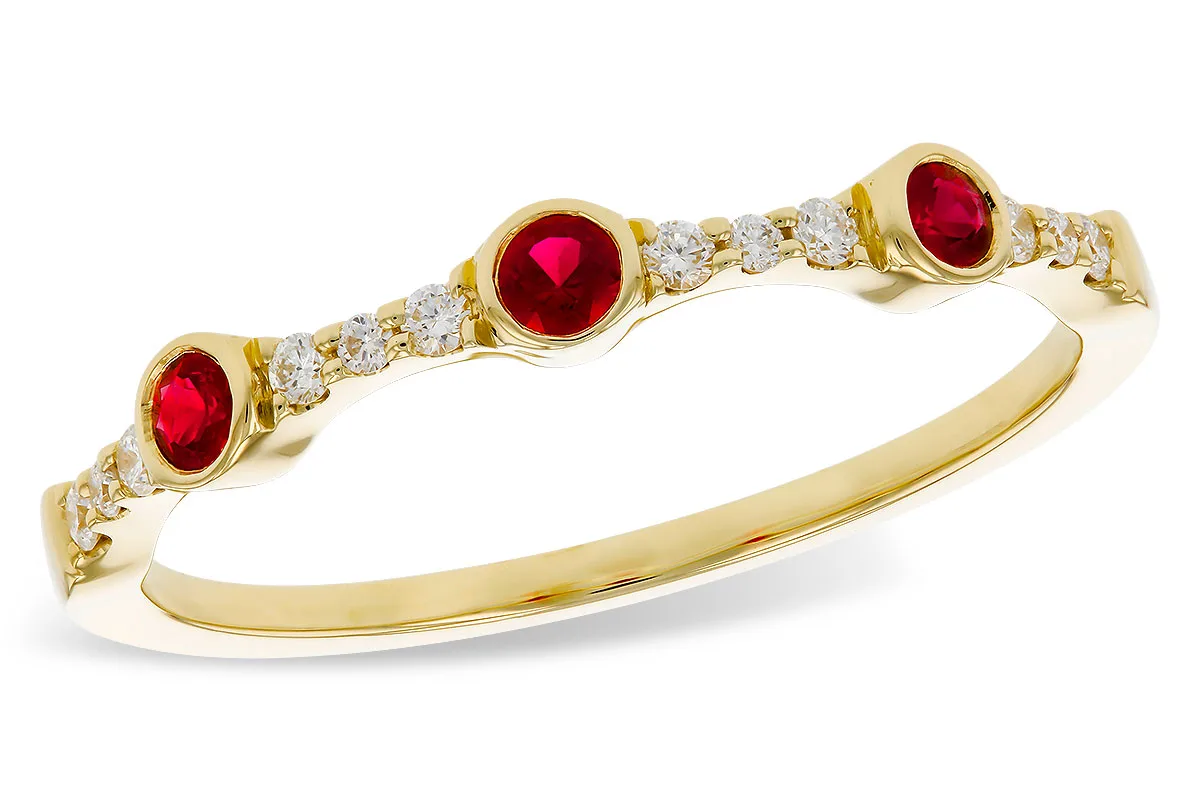 Ruby Wedding Band in yellow gold