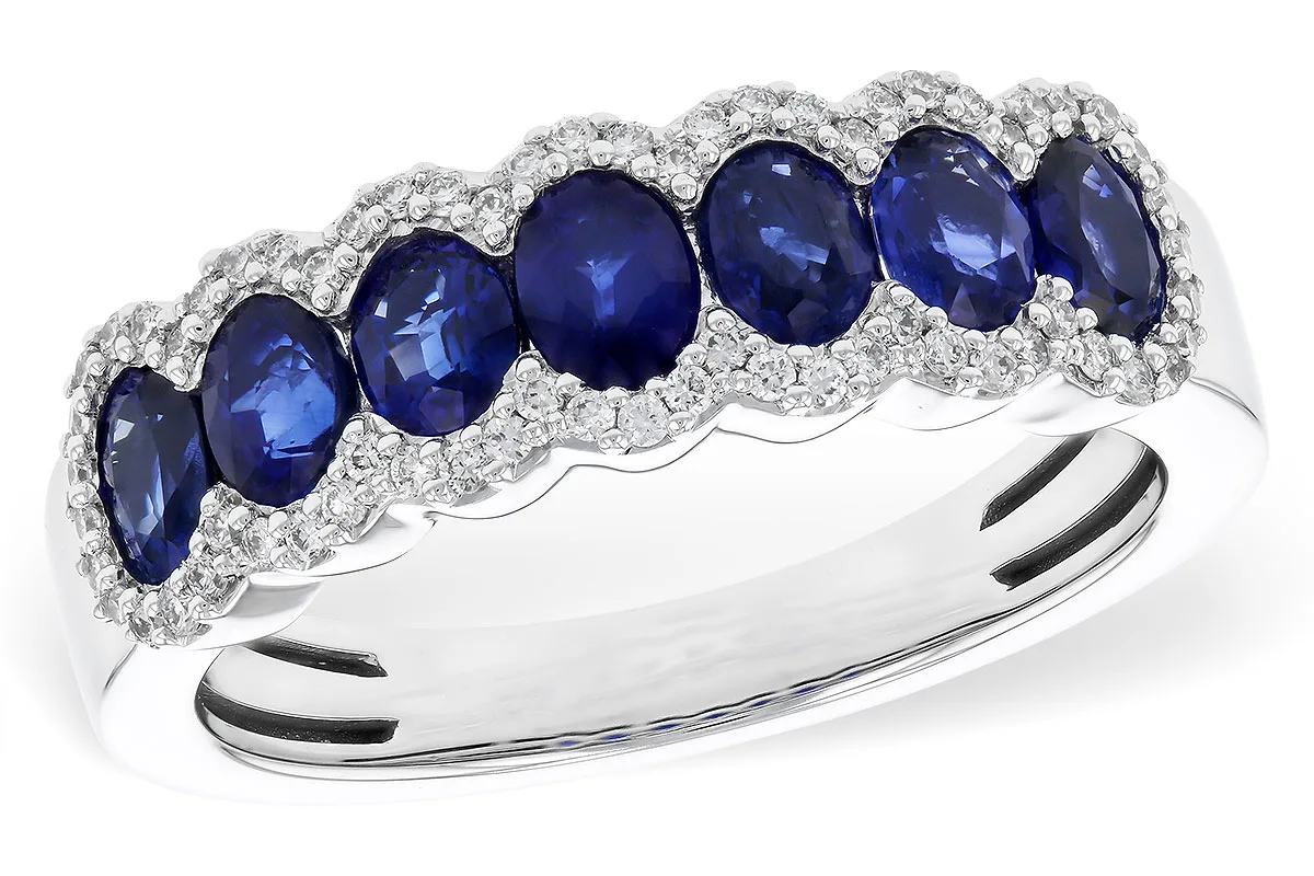Sapphire Wedding Band in white gold