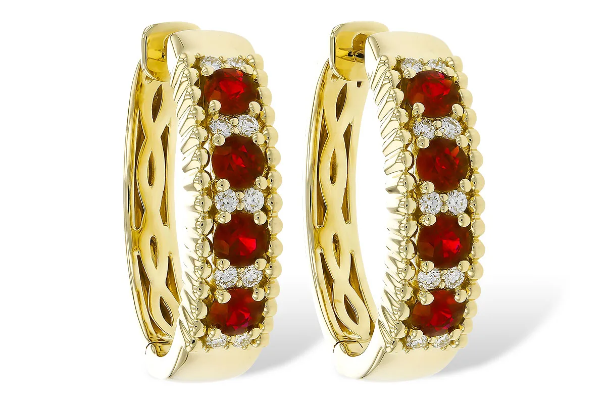 Ruby Earrings in yellow gold