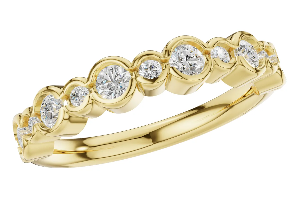 Diamond Wedding Band in yellow gold