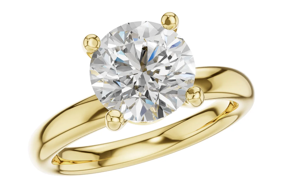 Diamond Semi-Mount Engagement Ring in yellow gold