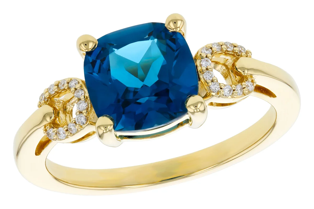 London Blue Topaz Ring in yellow gold