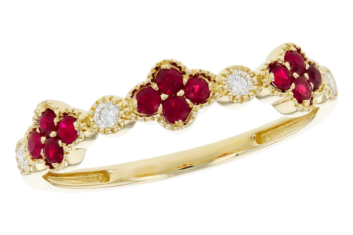 Ruby Wedding Band in yellow gold
