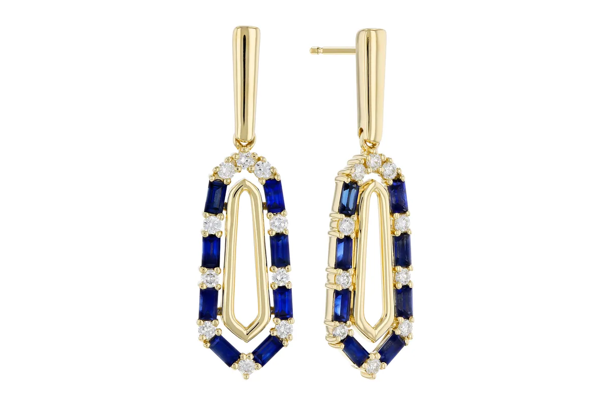 Sapphire Earrings in yellow gold