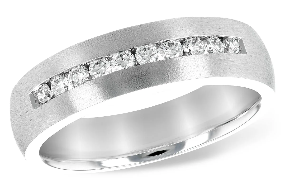 Men's Diamond Wedding Band in white gold