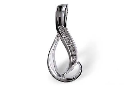 Diamond Bezels Pendant in white gold