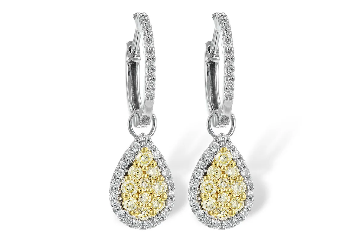 Yellow Diamond Earrings in two-tone (reversed)