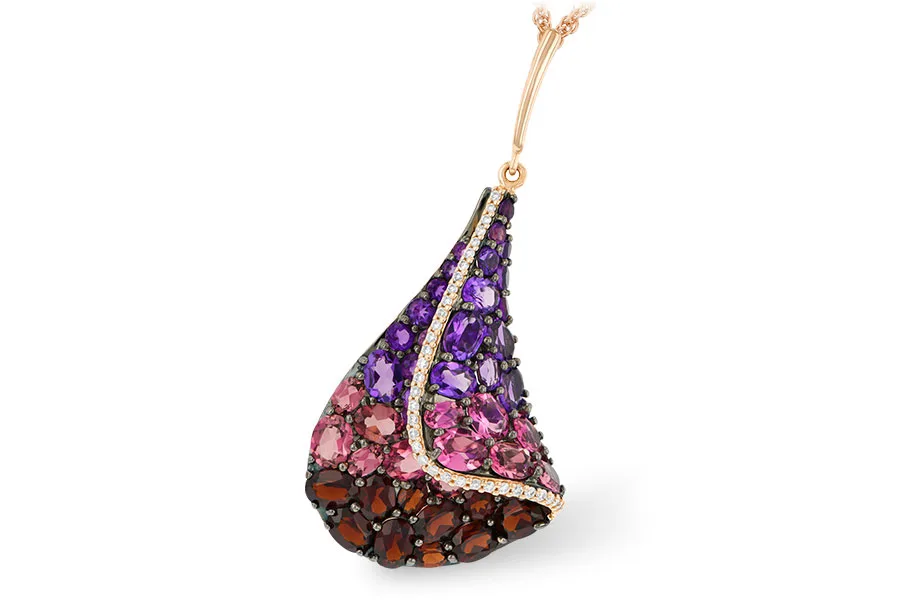 Semi-Precious Stone Necklace in rose gold