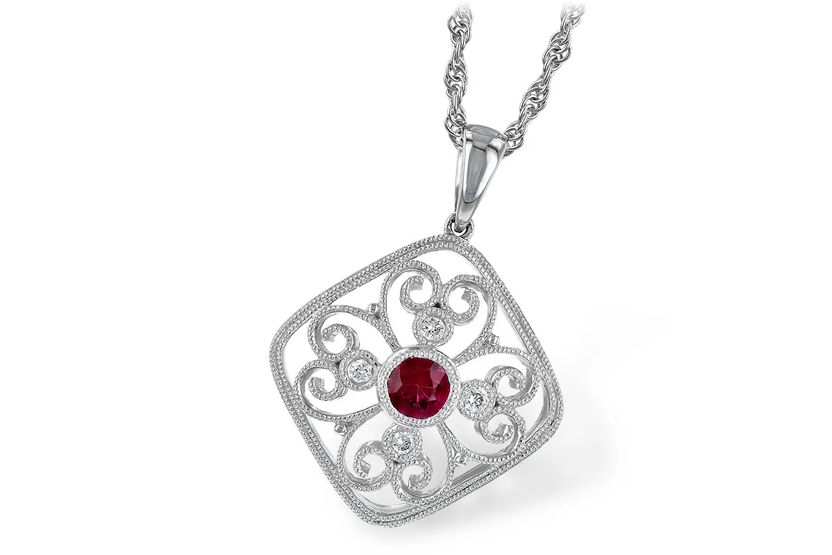 Ruby Necklace in white gold