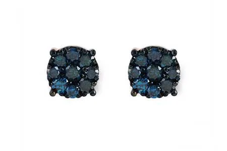 Blue Diamond Earrings in rose gold