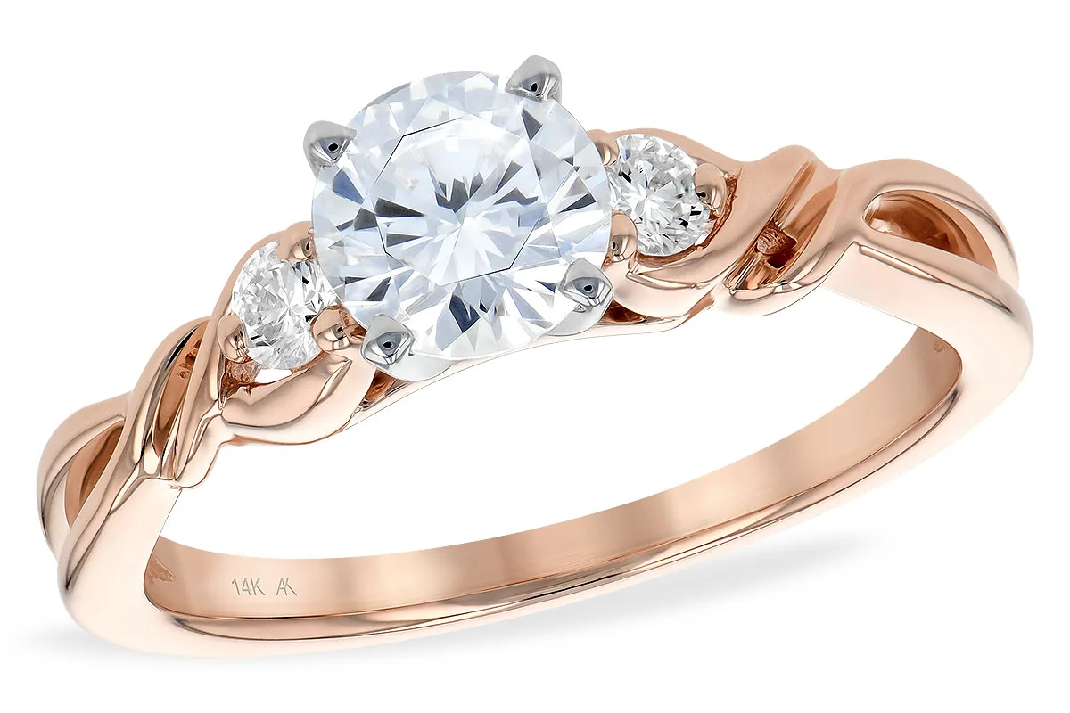 Diamond Semi-Mount Engagement Ring in rose gold