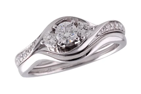 Diamond Semi-Mount Wedding Set in white gold