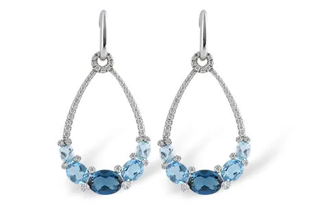 Blue Topaz Earrings in white gold