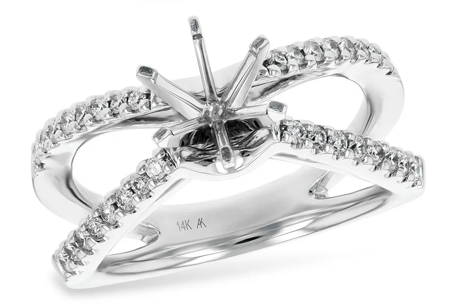 Diamond Semi-Mount Engagement Ring in white gold
