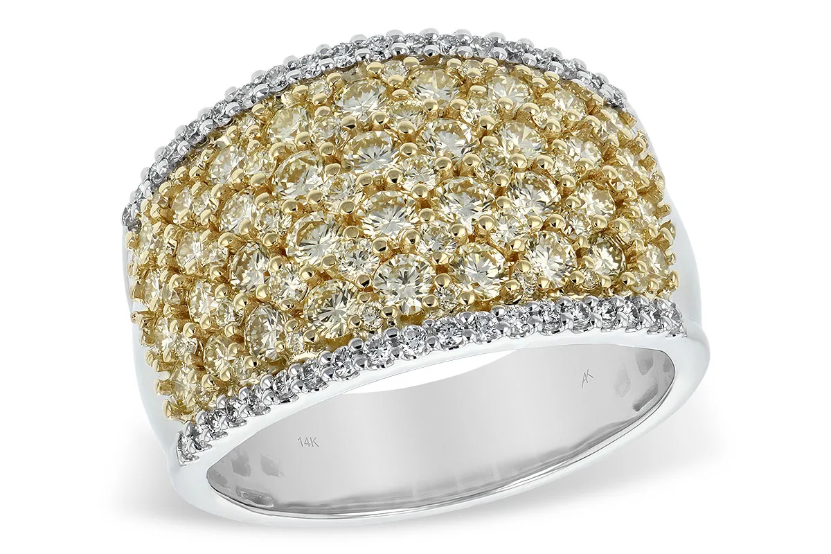 Diamond & Yellow Diamond Wedding Band in two-tone (reversed)