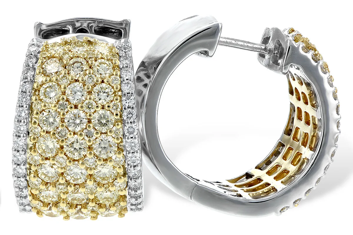 Yellow Diamond Earrings in two-tone (reversed)