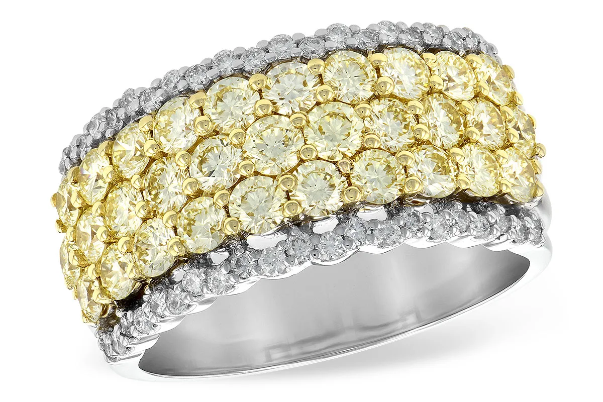 Diamond & Yellow Diamond Ring in two-tone (reversed)