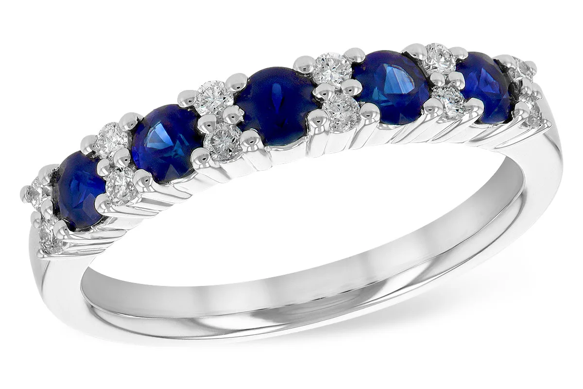 Sapphire Wedding Band in white gold