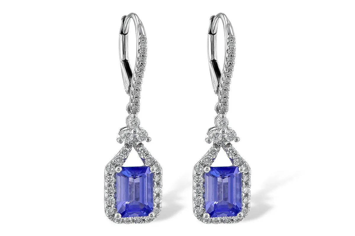 Tanzanite Earrings in white gold