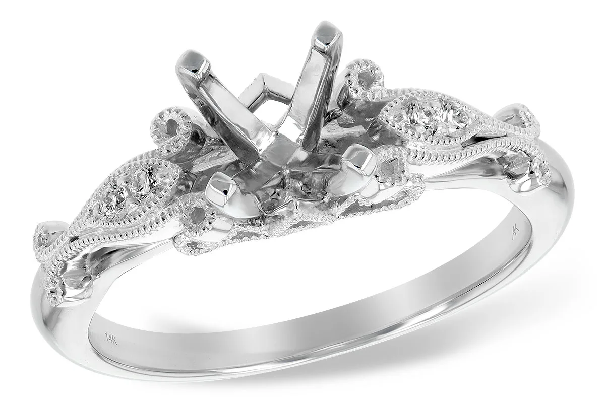 Diamond Semi-Mount Engagement Ring in platinum