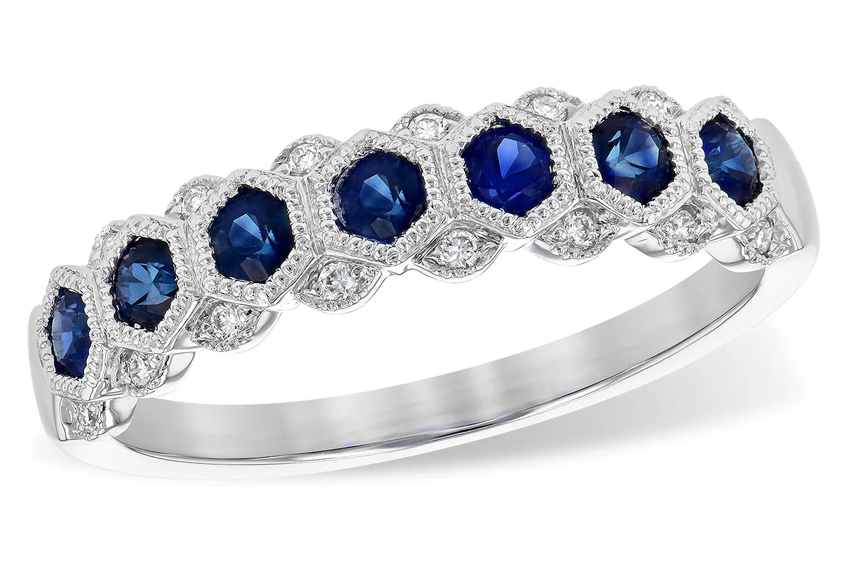 Sapphire Wedding Band in white gold