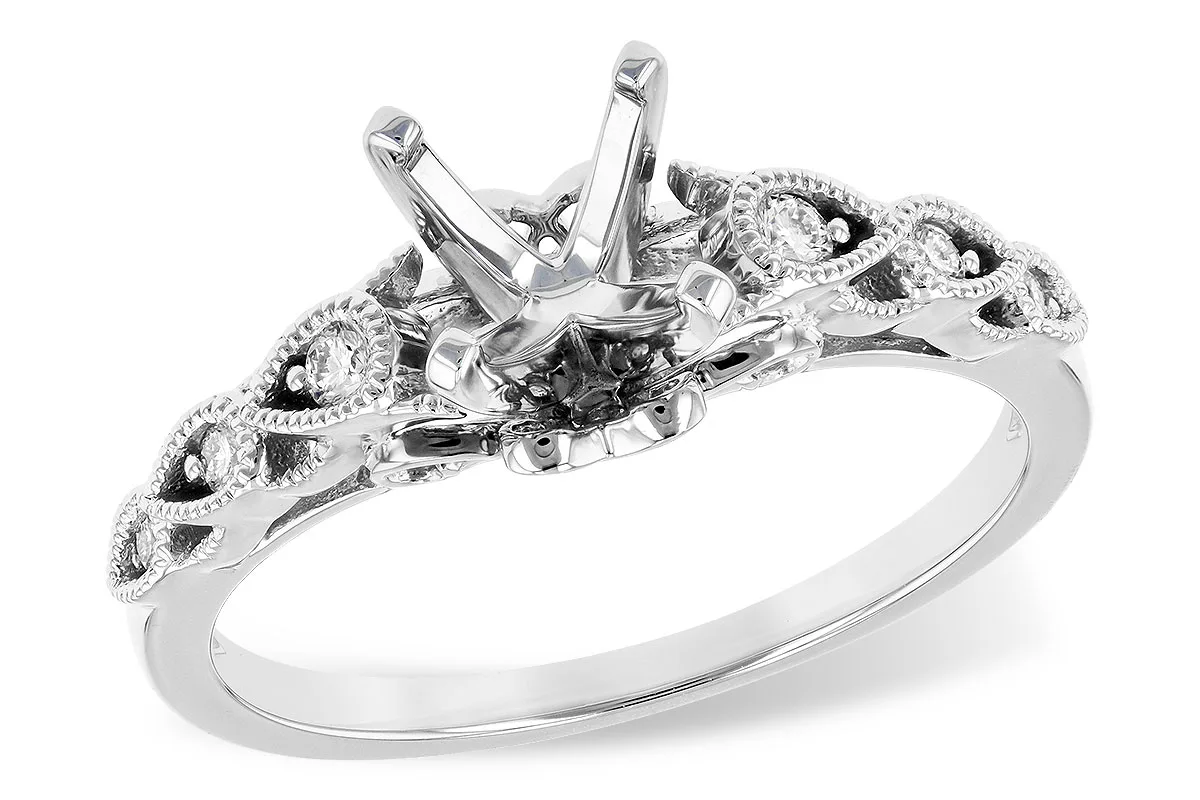 Diamond Semi-Mount Engagement Ring in white gold