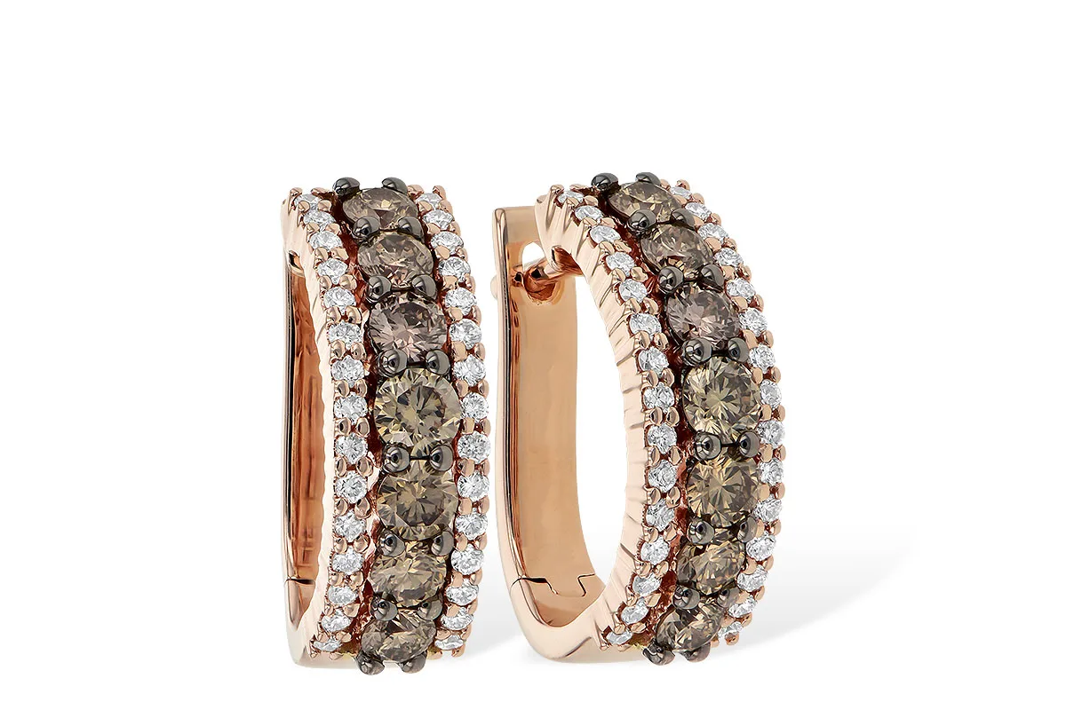 Brown Diamond Earrings in rose gold