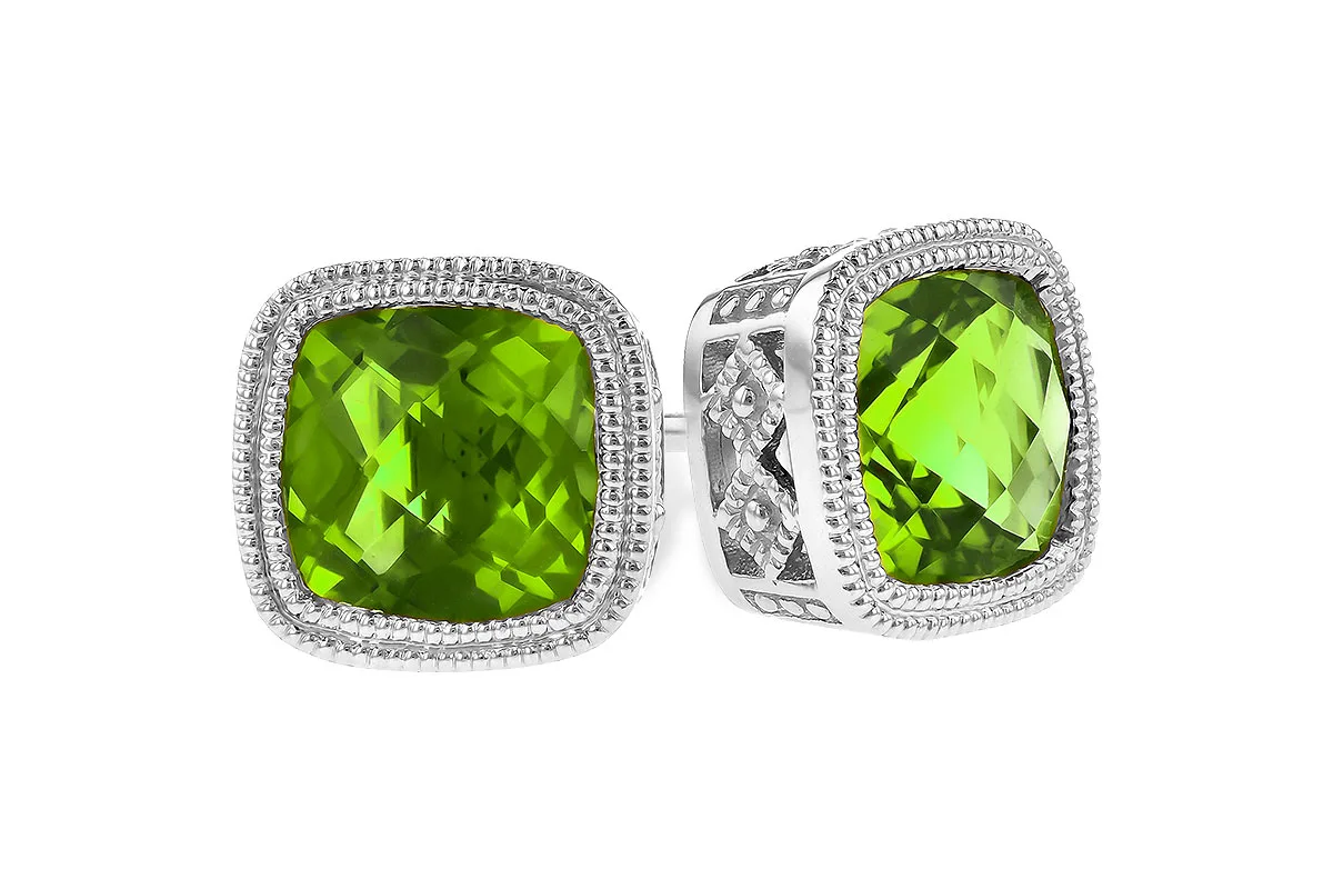 Peridot Earrings in white gold