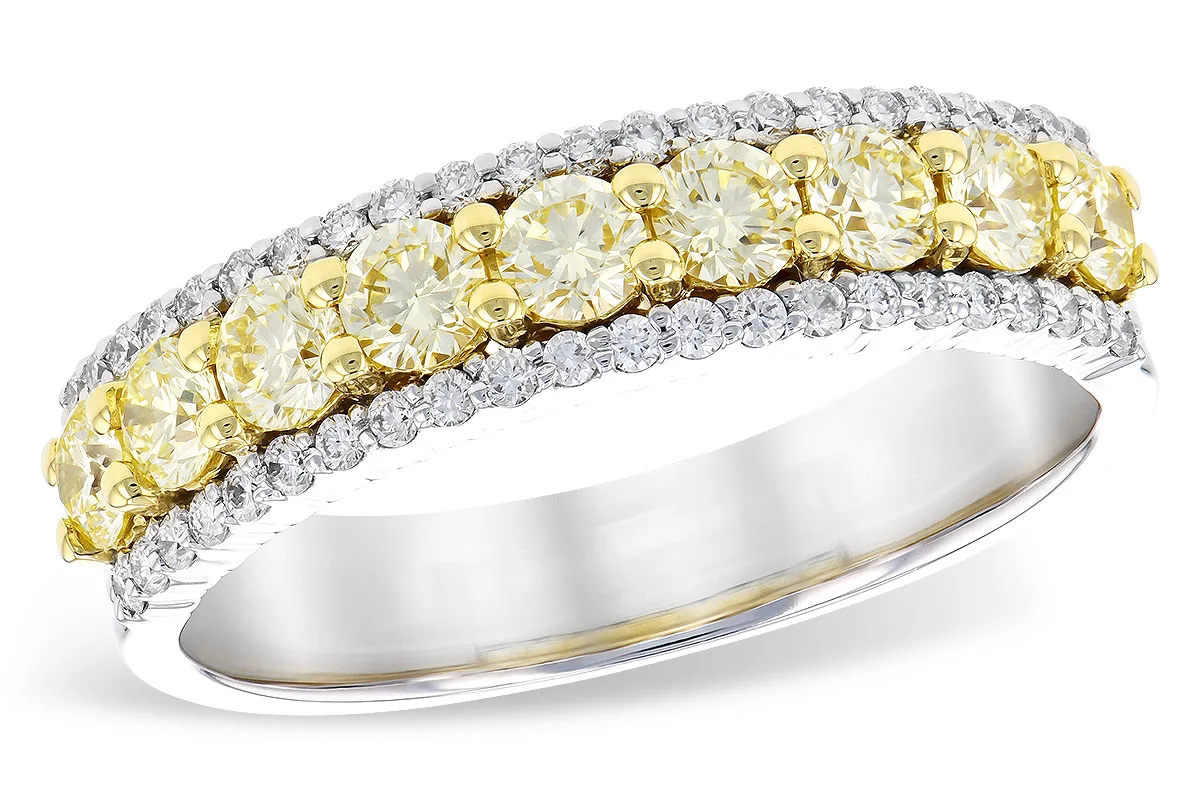 Diamond & Yellow Diamond Anniversary Band in two-tone (reversed)
