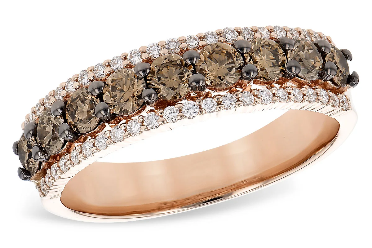 Brown Diamond Wedding Band in rose gold