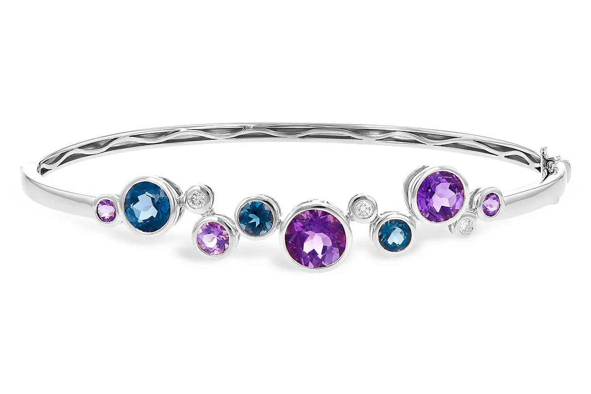 Semi-Precious Stone Bangle in white gold
