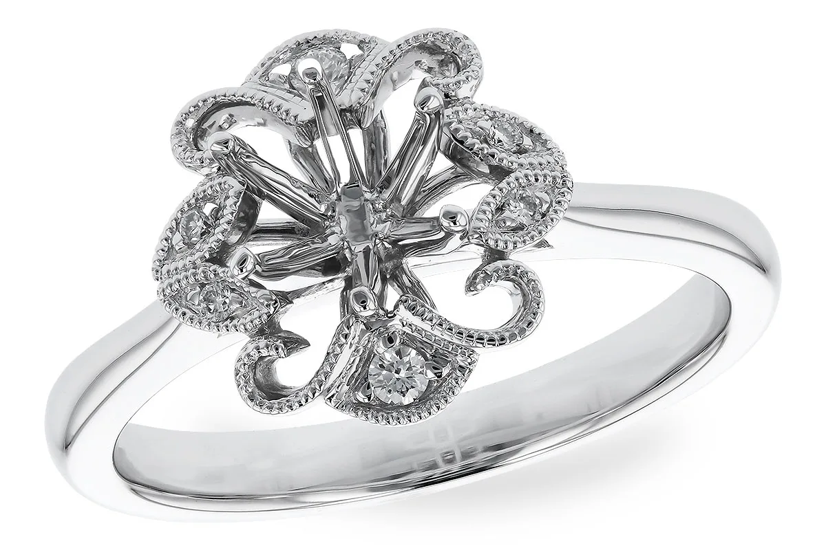 Diamond Semi-Mount Engagement Ring in white gold
