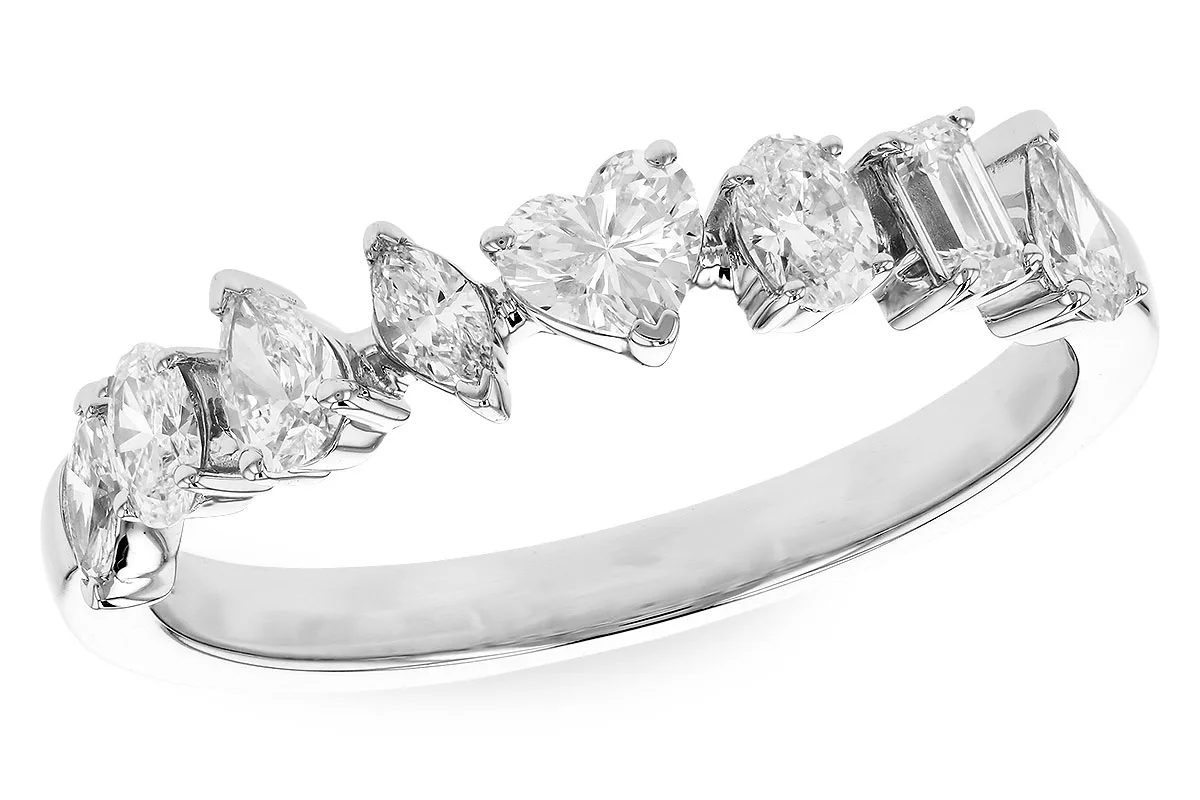 Fancy-Cut Diamond Wedding Band in white gold
