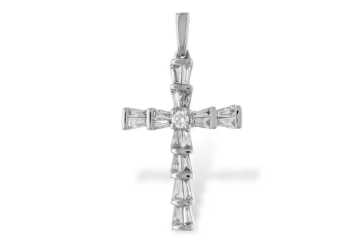 Baguette Diamond Pendant in white gold
