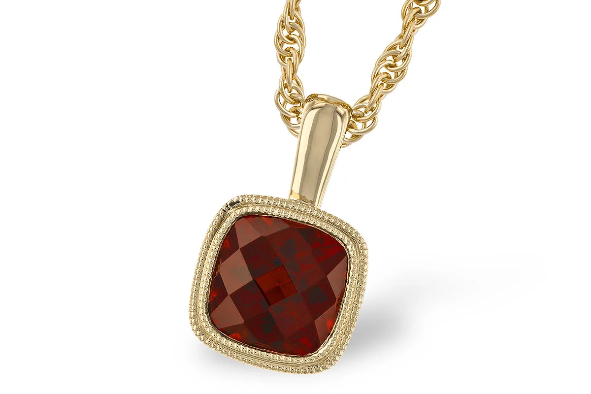 Garnet Necklace in yellow gold