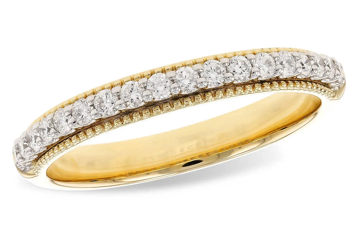 Diamond Wedding Band in yellow & white