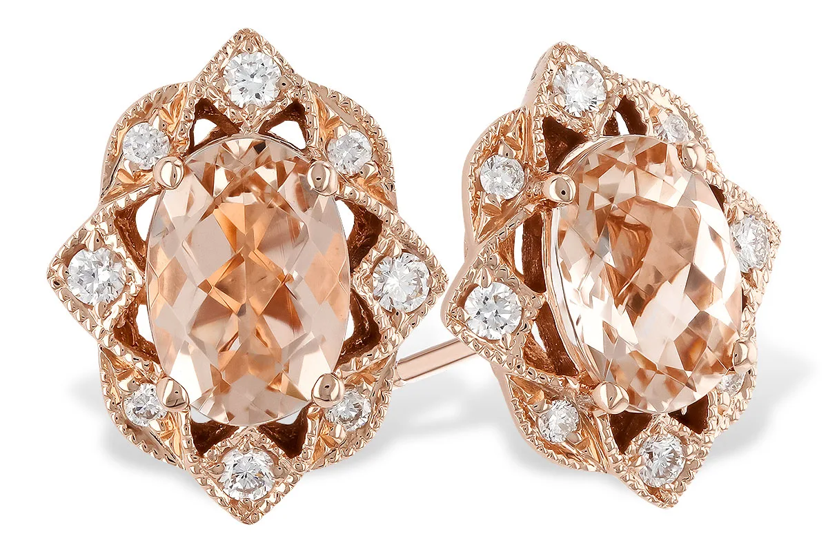 Morganite Earrings in rose gold